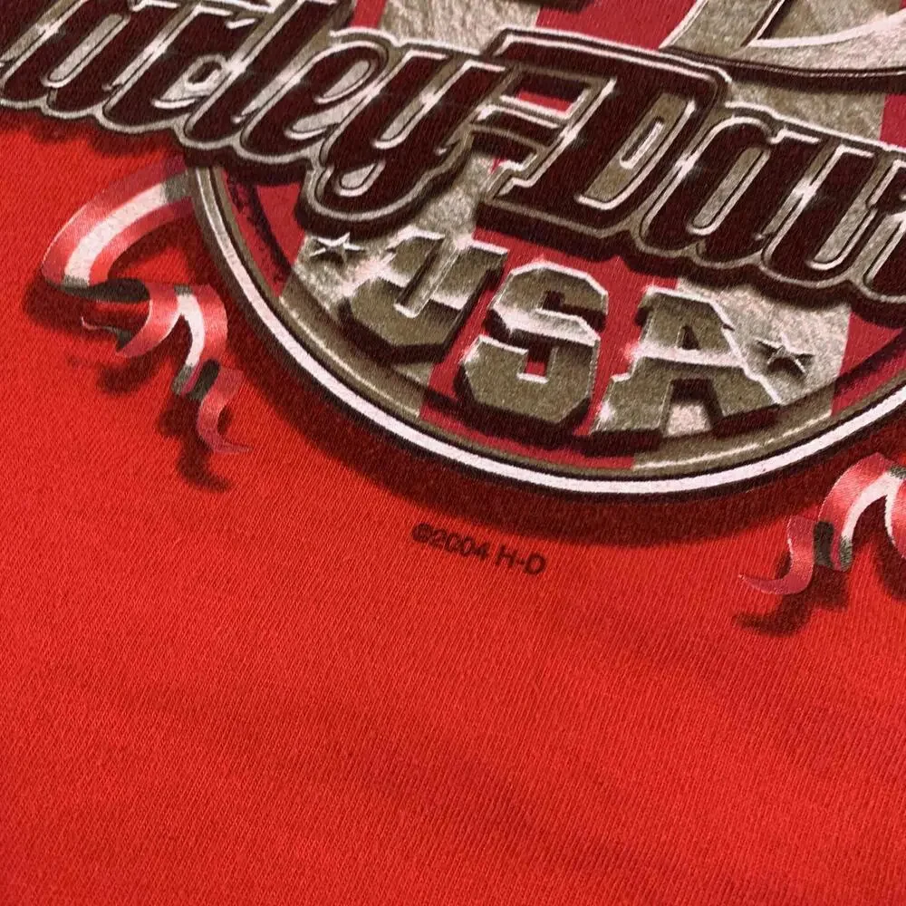 Vintage Harley-Davidson Shirt Mens Large Red North Shore Slidell LA USA 2004 Tee - Picture 3 of 10